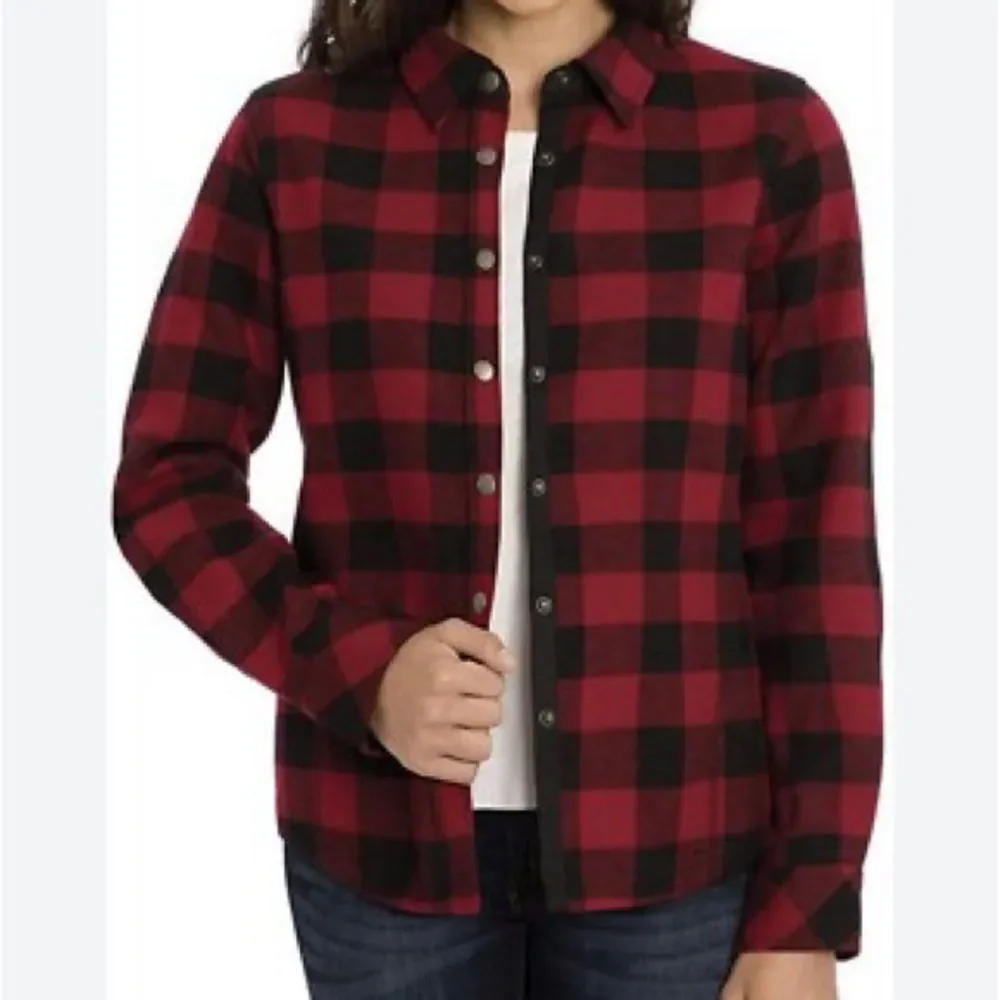Orvis Lined Flannel Buffalo Plaid Jacket Red Black M